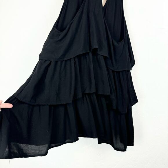 One Teaspoon Plant T-Back Ruffle Tiered Mini Dress Black XS Minimal Whimsigoth - Picture 12 of 15